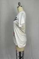 French Kiss Eiffel Cross White Tee