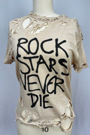 Rock Stars Never Die Distressed T-Shirt