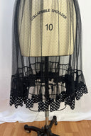 Lolita Lempicka Polka Dot Trim Black Tulle Midi Skirt