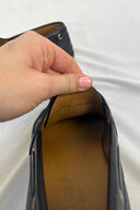 Gucci Navy Leather Web Strip Driving Shoes