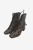 Vintage Schutz Patent Leopard Print Ankle Boot