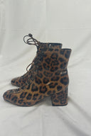 Vintage Schutz Patent Leopard Print Ankle Boot