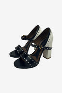 Marni Black & White Block Heel Sandals