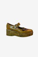 Vintage Faux Cork Clog Mary Janes