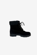Aquazzura Black Lace Up Velvet Boots