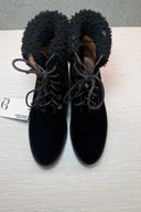 Aquazzura Black Lace Up Velvet Boots