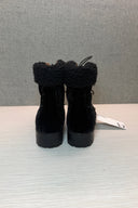 Aquazzura Black Lace Up Velvet Boots
