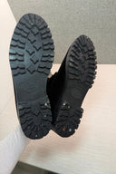 Aquazzura Black Lace Up Velvet Boots