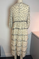 Ganni Lowell Tiered Plissé Midi Dress