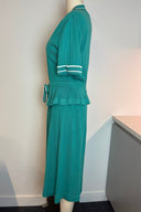 Vintage Green Dress Cardigan Set