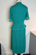 Vintage Green Dress Cardigan Set