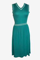 Vintage Green Dress Cardigan Set