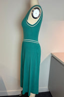 Vintage Green Dress Cardigan Set