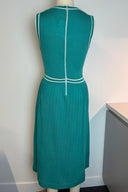 Vintage Green Dress Cardigan Set