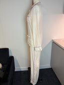 Olivia Von Halle Cream and Purple Trim Set