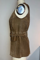 Vintage Suede Button-Up Vest