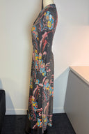 Vintage Floral Lurex Maxi Dress