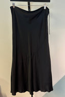 Maison Essentiele Black Silk Midi Skirt