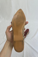 Vintage Betta 1960s Metallic Faux Fur Trim Slip On Flats
