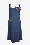 Potechino Denim Pinafore Maxi Dress