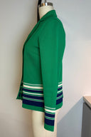 Vintage Crest Collared Knit Cardigan