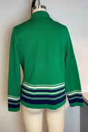 Vintage Crest Collared Knit Cardigan