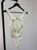 Sass & Bide White Leather Backless Top