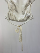 Sass & Bide White Leather Backless Top