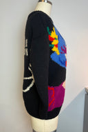 Dame Edna Hello Possum Black Knit Sweater