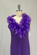 Vintage 1960 Leon Haskin Purple Feathered dress