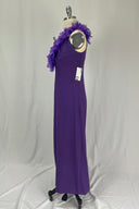 Vintage 1960 Leon Haskin Purple Feathered dress