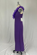 Vintage 1960 Leon Haskin Purple Feathered dress