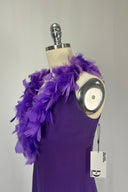 Vintage 1960 Leon Haskin Purple Feathered dress