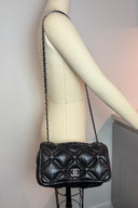 Chanel Quilted Puffy Leather Chain Shoulder Bag