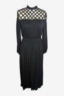 Vintage Lattice Black Maxi Dress