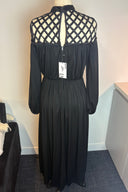 Vintage Lattice Black Maxi Dress