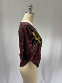 Vintage Jewel Queen sequinned butterfly cape style top