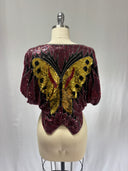 Vintage Jewel Queen sequinned butterfly cape style top