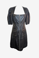 Ganni Leather Midi Dress