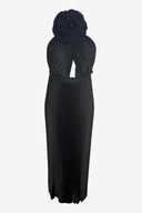 L'IDEE Plisse Rosette Midi Dress