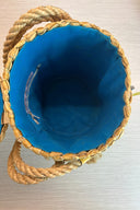 1960s Vintage Floral Straw Basket Bag