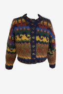Cropped Mohair Multicoloured Cardigan