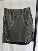 Sass & Bide Embellished Leather Mini Skirt