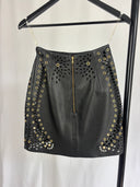 Sass & Bide Embellished Leather Mini Skirt