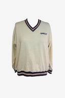Vintage Varsity V-Neck Knit Sweater