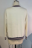 Vintage Varsity V-Neck Knit Sweater