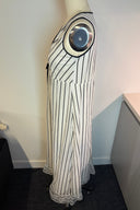 M. Simpson Black & White Stipe Midi Dress