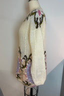 Vintage Floral Intarsia Knit Sweater