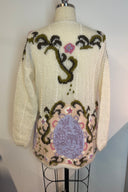 Vintage Floral Intarsia Knit Sweater