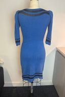 Pat Sandler Blue Knit Bodycon Mini Dress